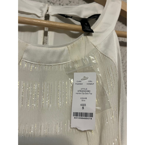 New with Tag White House Black Market Silk Metallic Harriet Clip Date Sleeveless - Picture 3 of 7